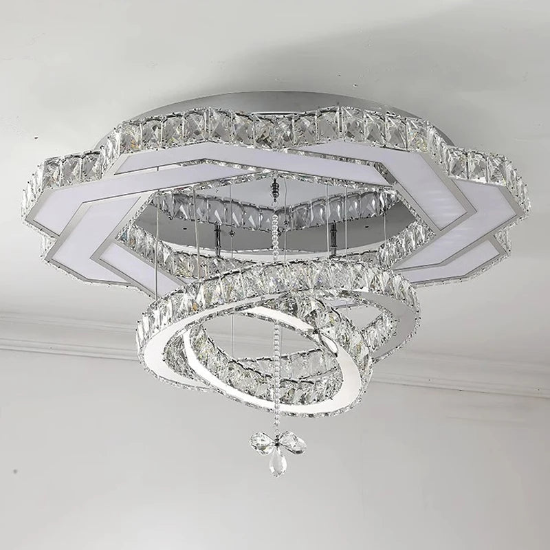 Nordic Minimalist Luxury Crystal Led Ceiling Chandelier