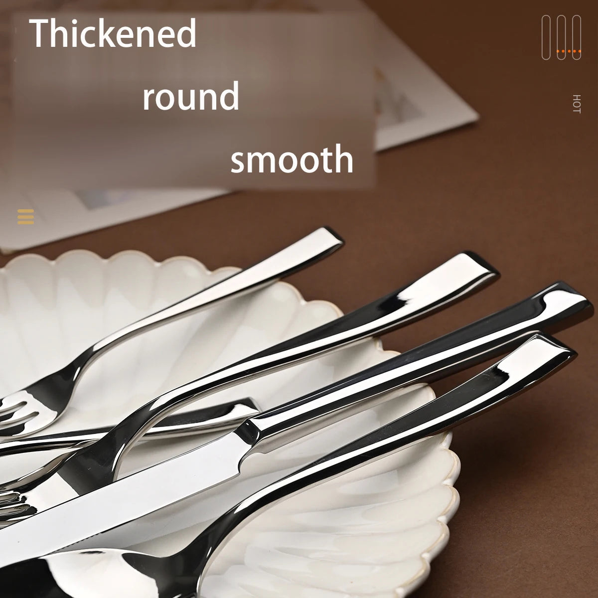Stainless Steel Square Handled Tableware Set