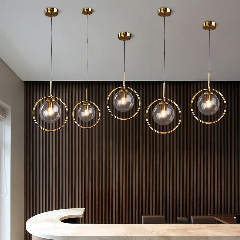 Modern Glass Ball Pendant Lighting Fixture