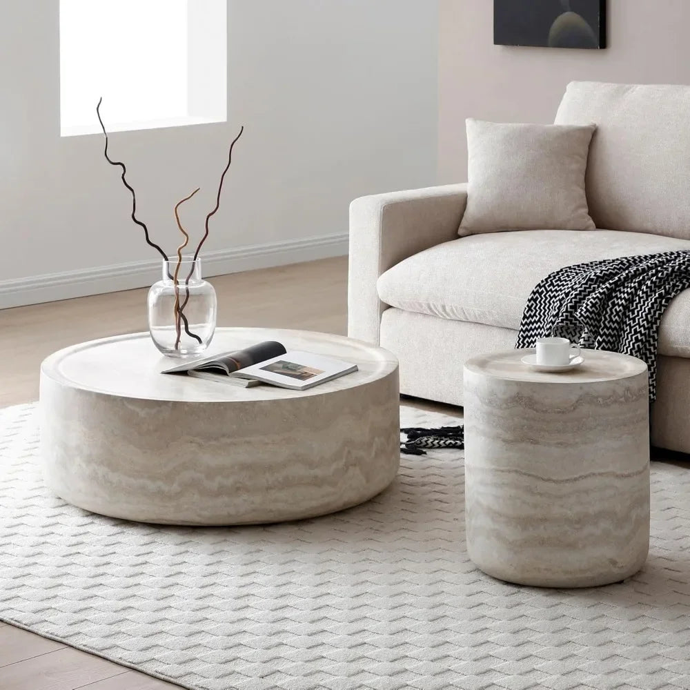 2-piece Circular Coffee Table Set