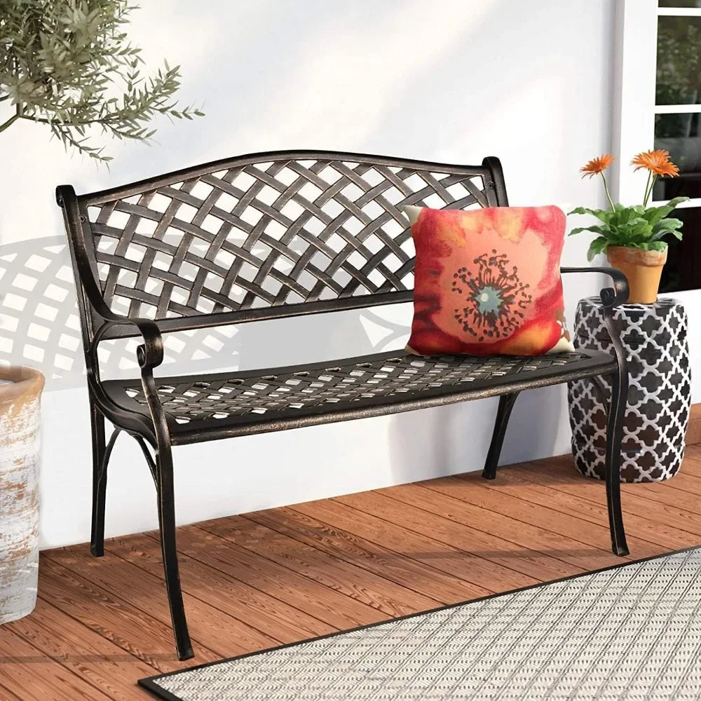 41” Outdoor Garden Bench with Armrests