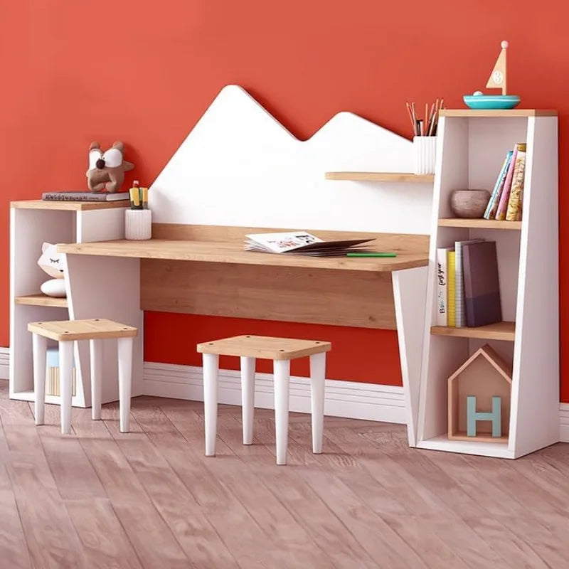 Kid's Study Desk with Bookshelf