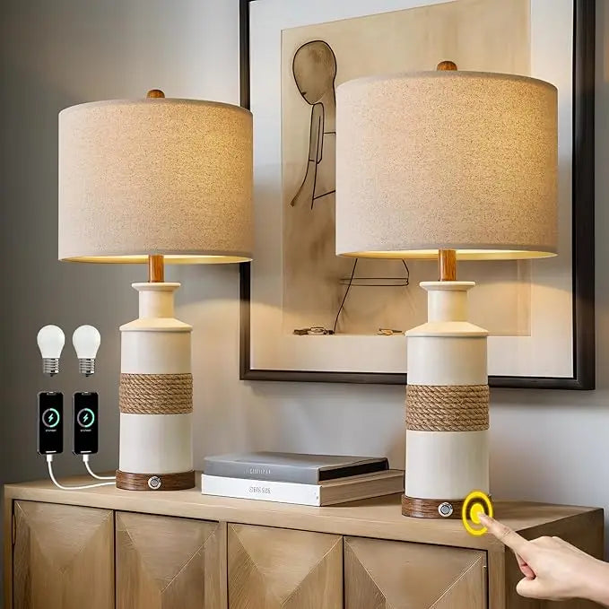 24'' Vintage Table Lamp Set of 2