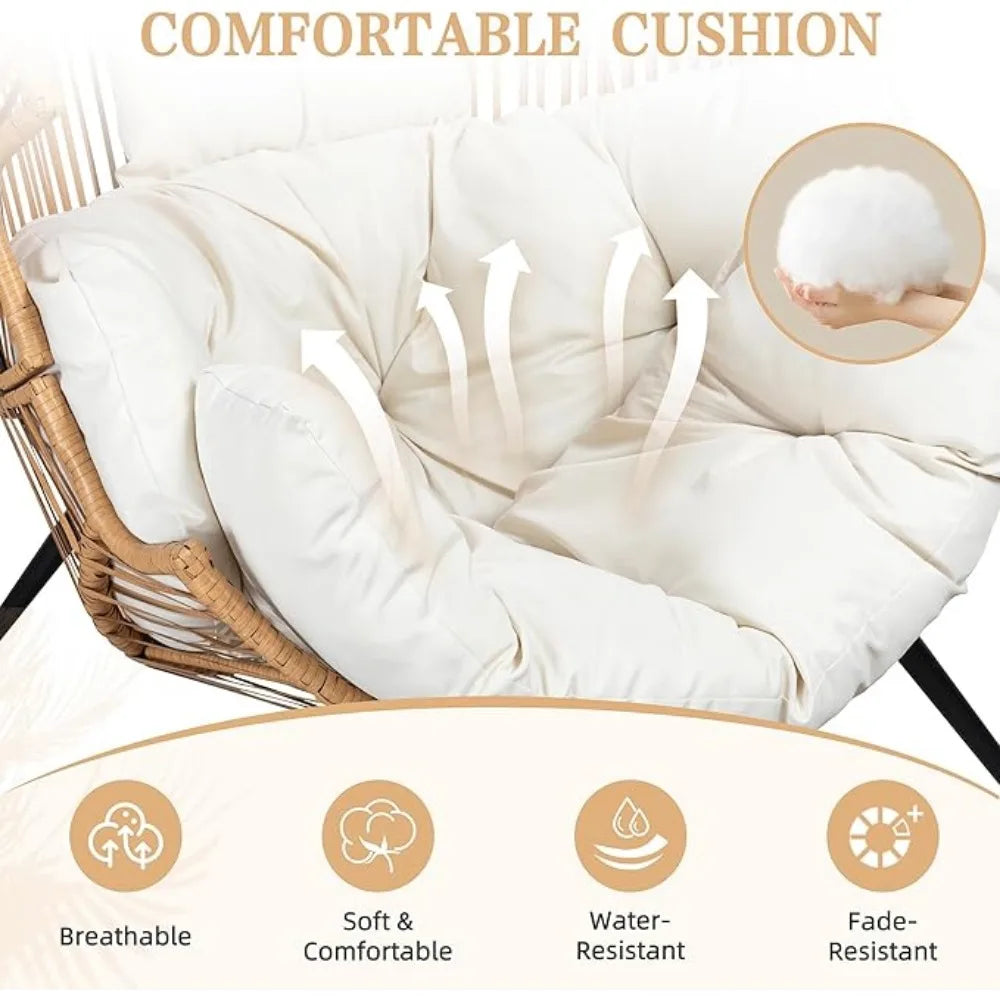 Wicker Rattan Chair with Cushion