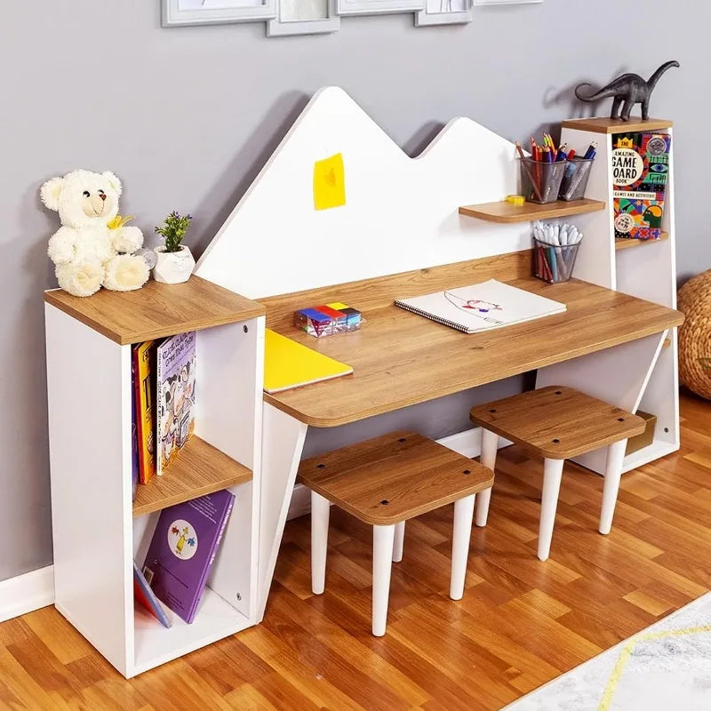 Kid's Study Desk with Bookshelf