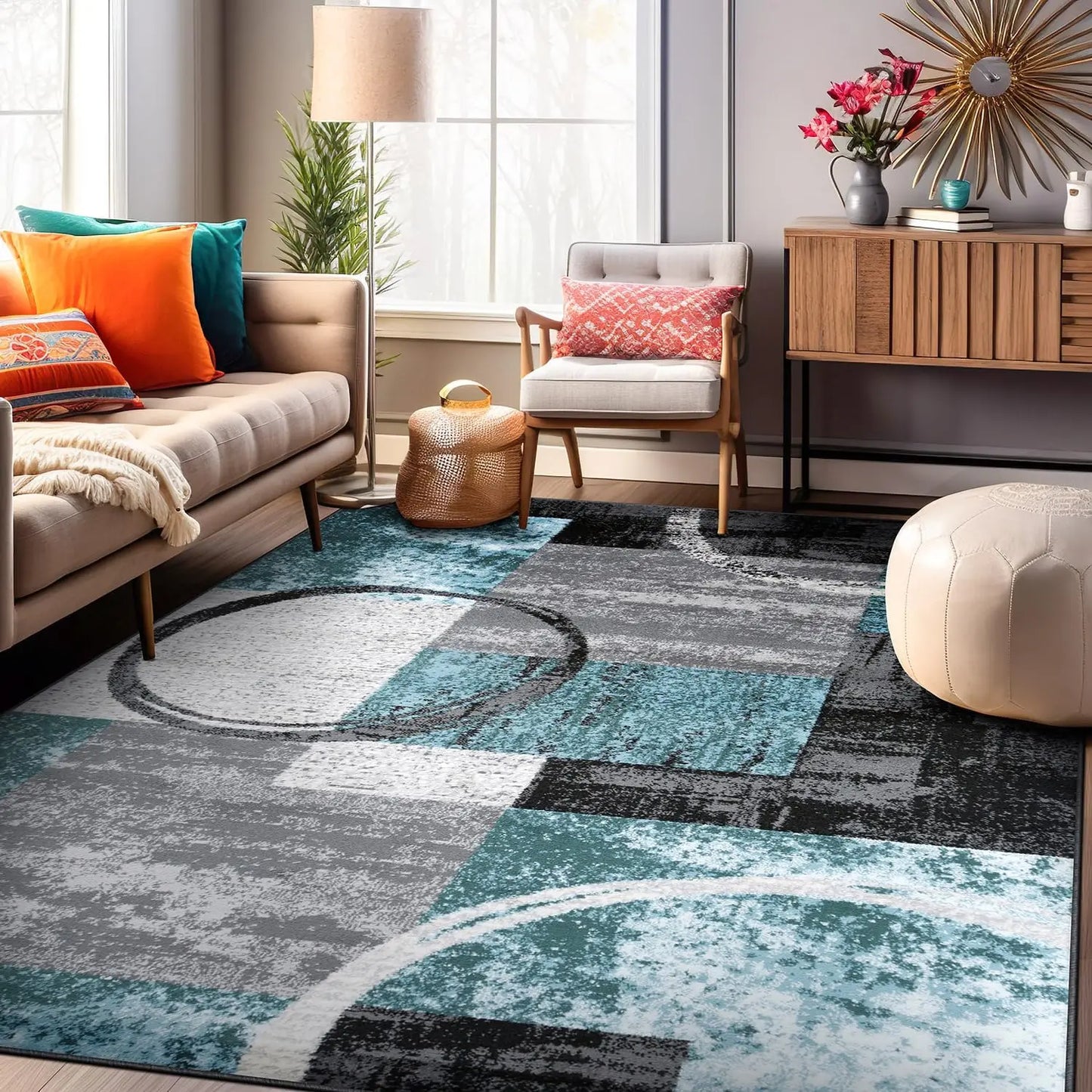 Contemporary Soft Area Rug 7'10" x 10'2" Gray
