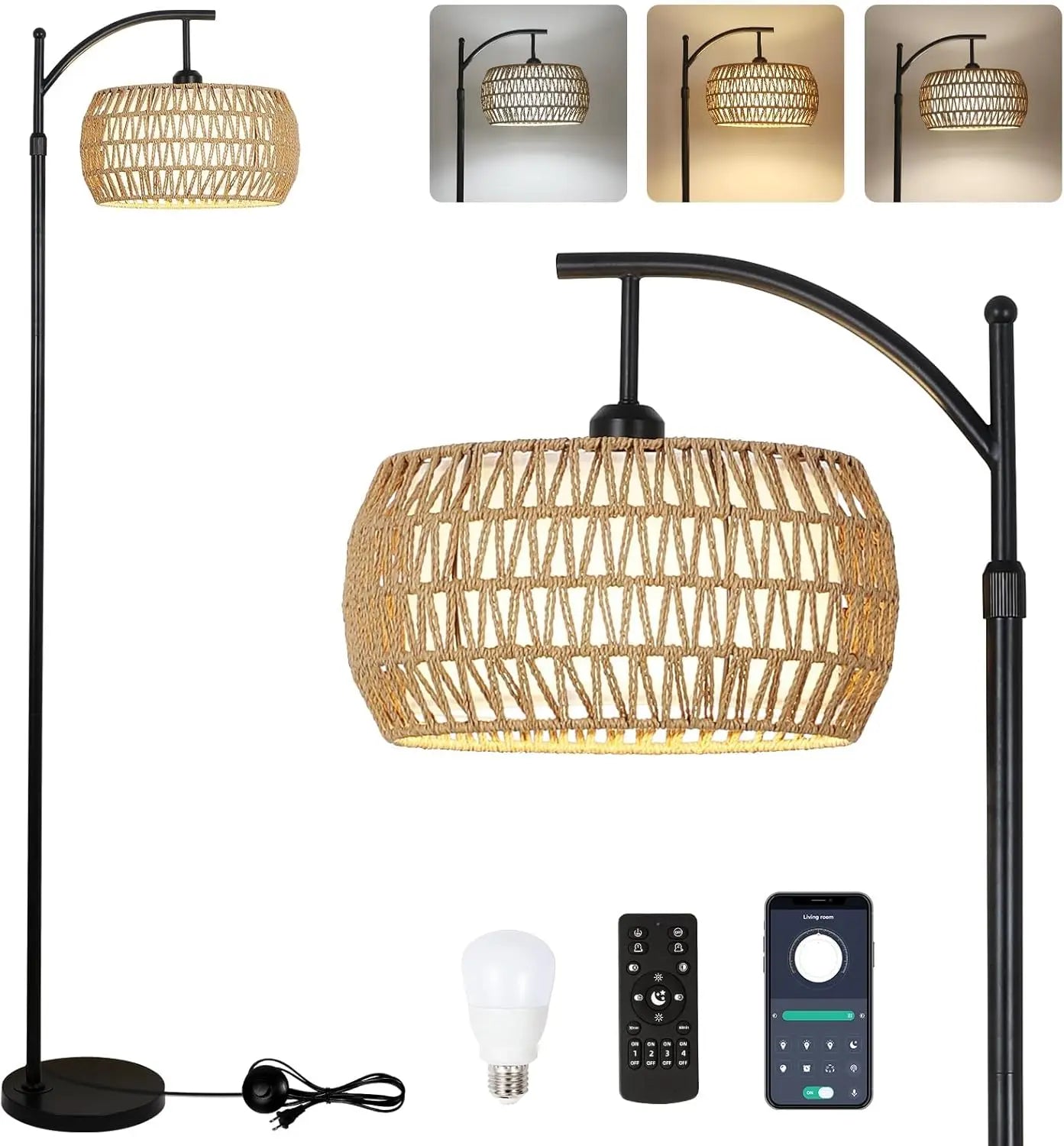 LED Gold Floor Lamp with Remote