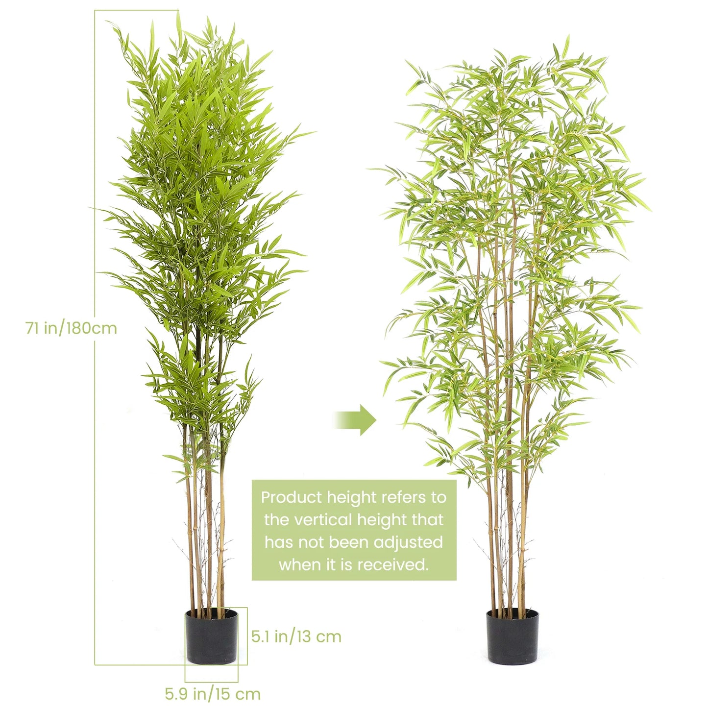 Artificial Bamboo Tree with Real Trunk and Lifelike Leaves