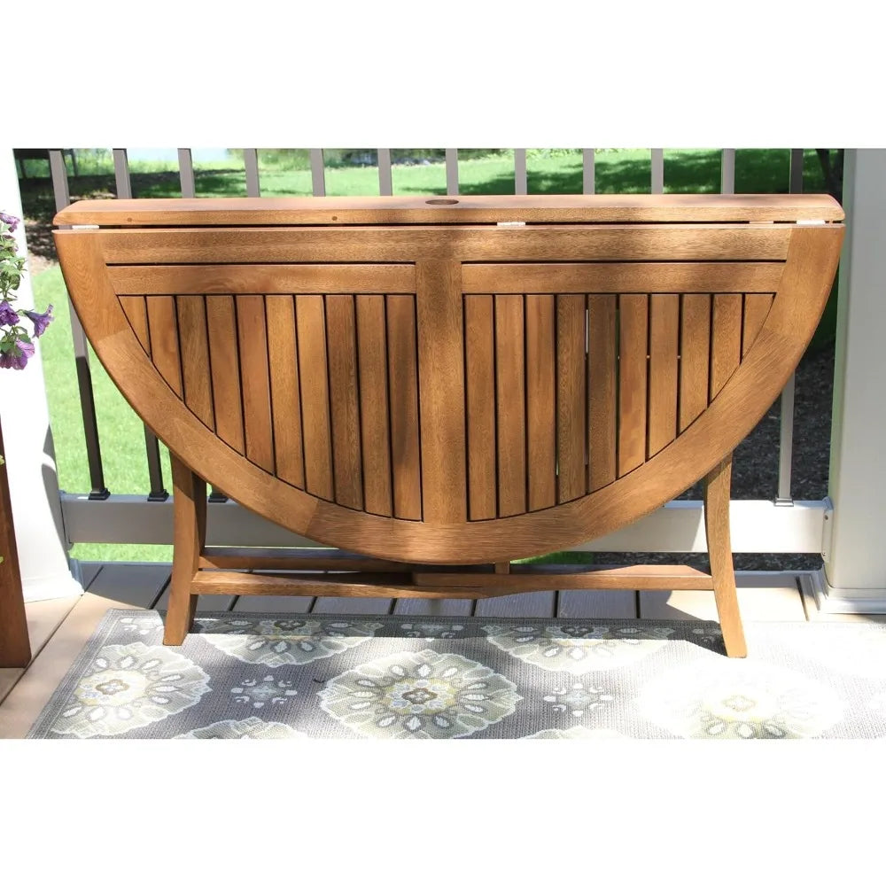 Eucalyptus Round Folding Outdoor Dining Table
