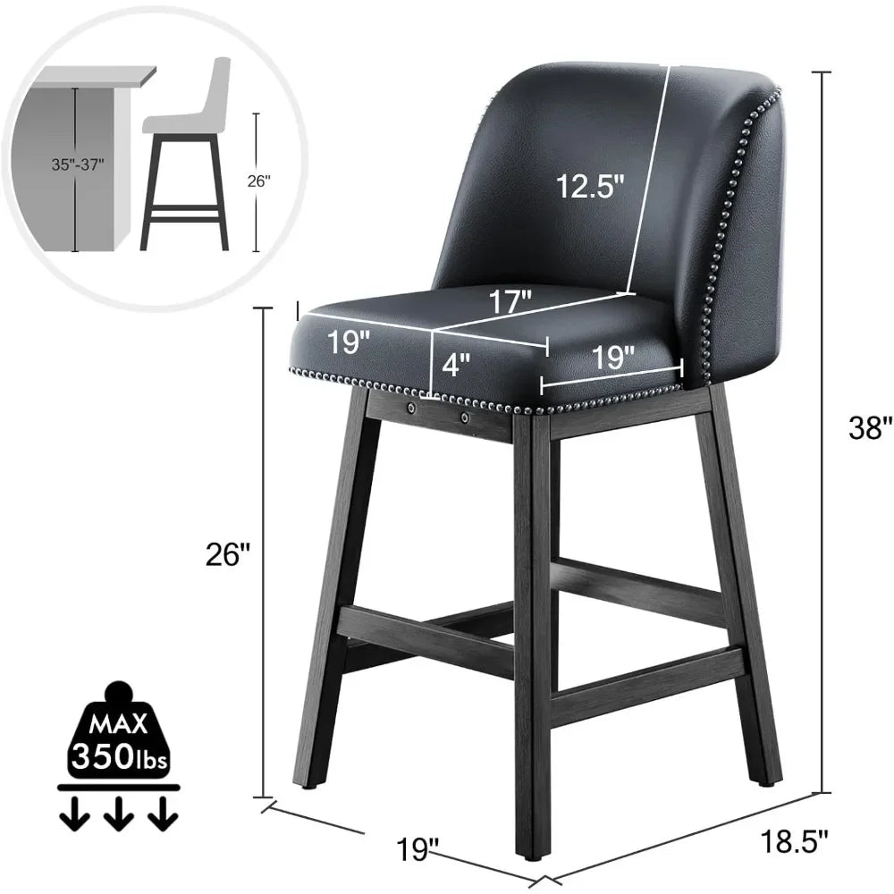 Set of 4, 26" Swivel Counter Height Bar Stools