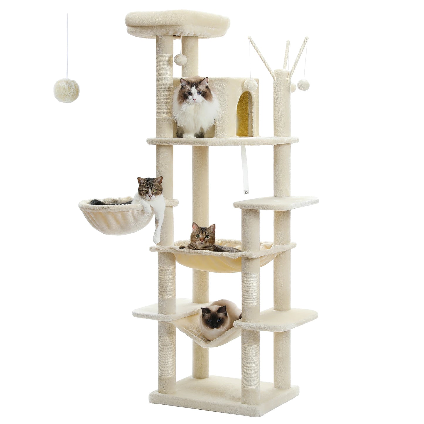 Tall Cat Tower for Indoor Cats Multi-Level