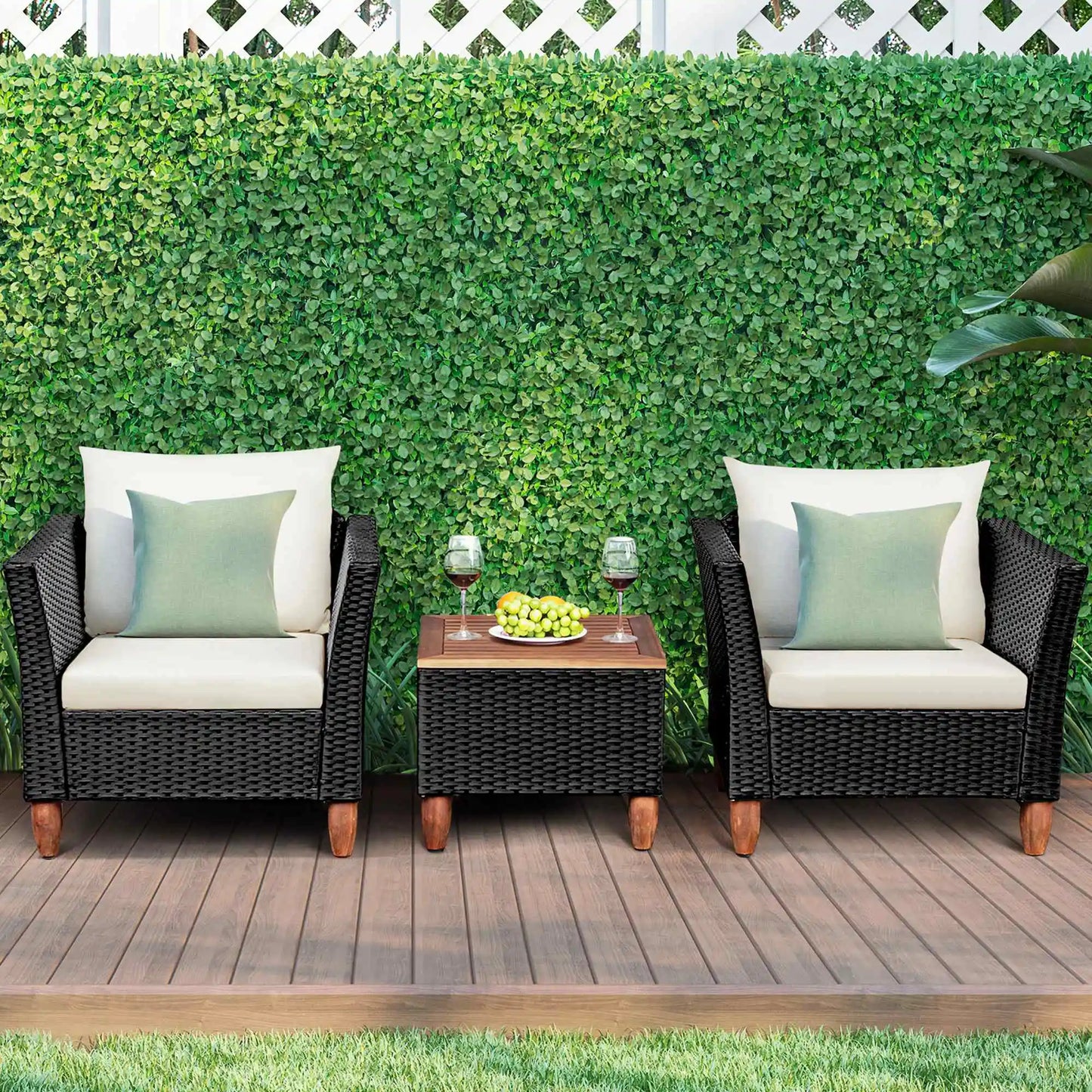 3PCS Outdoor Patio Rattan Furniture Set