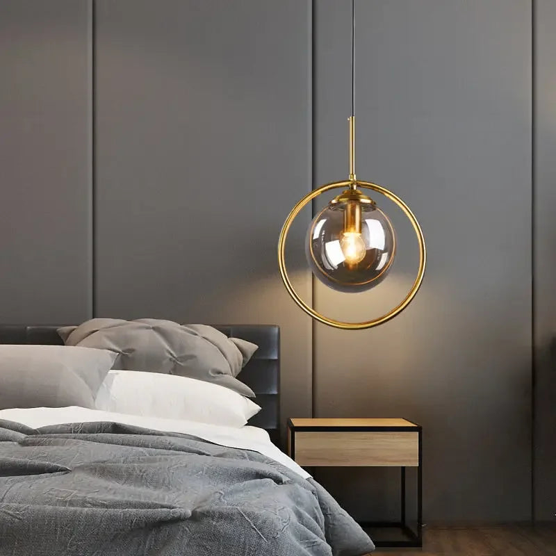 Modern Glass Ball Pendant Lighting Fixture