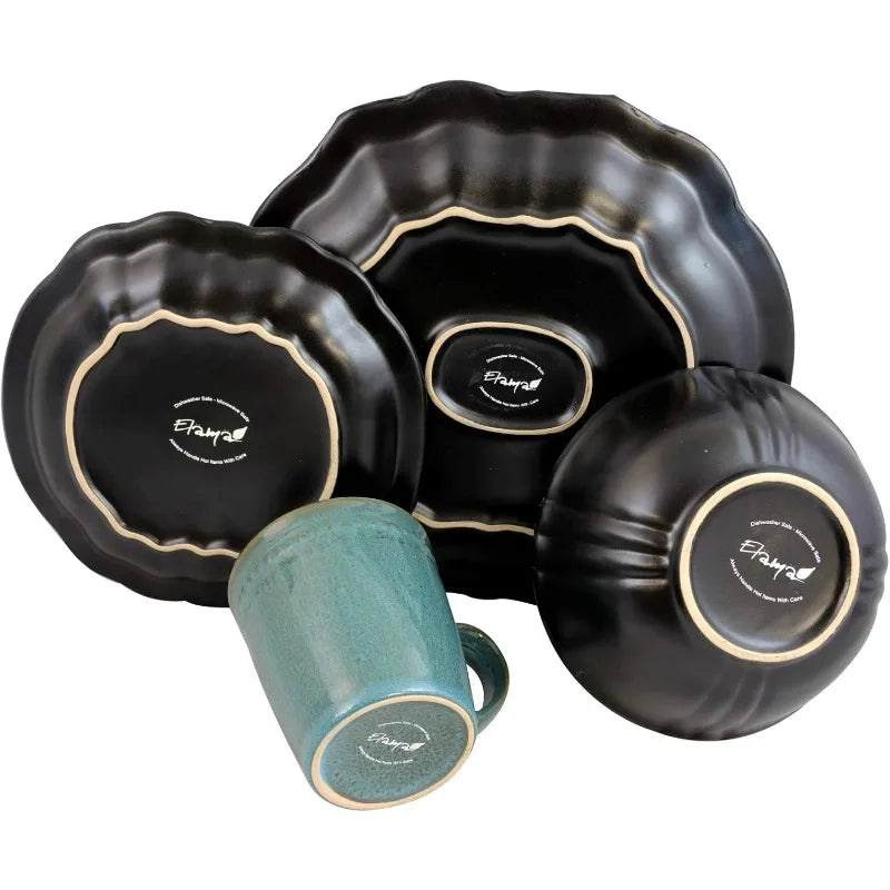 Stoneware Round Oval Dinnerware Dish Set