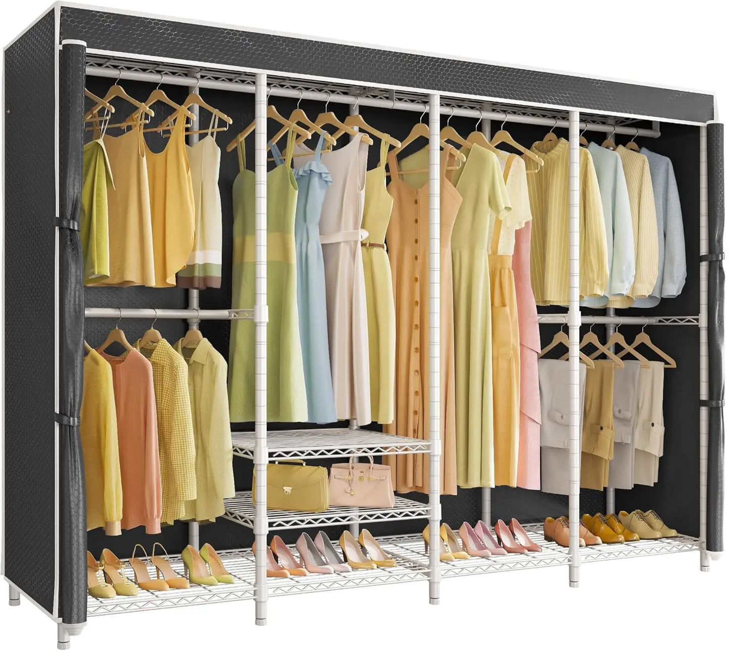 Large Covered Clothes Rack for Hanging Clothes