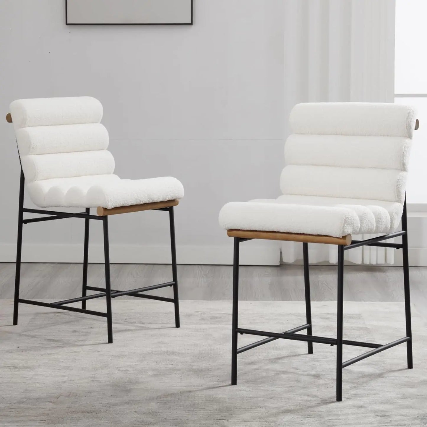 25" Modern Upholstered Counter Stools Set of 4