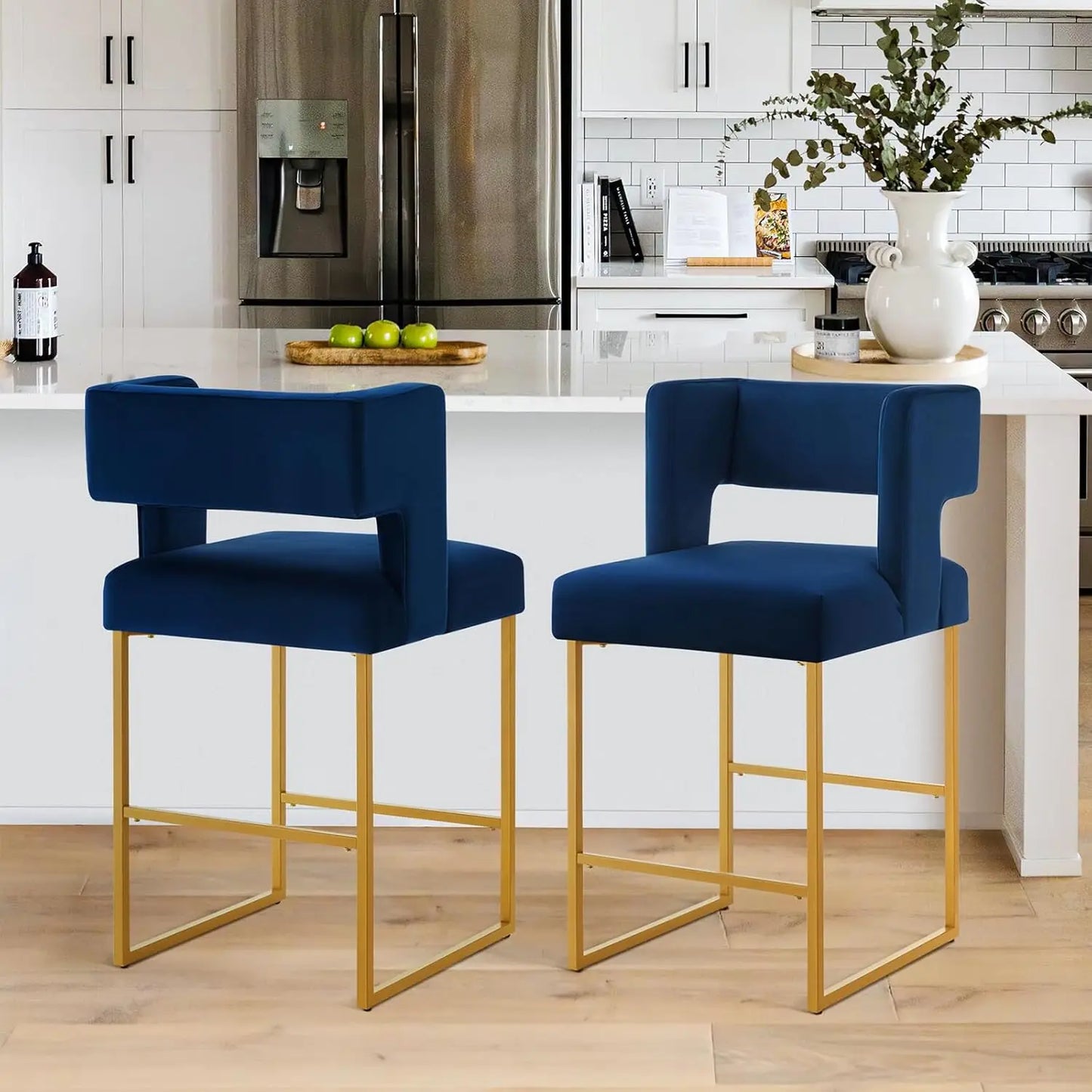 Velvet Counter Height Bar Stools Set of 4