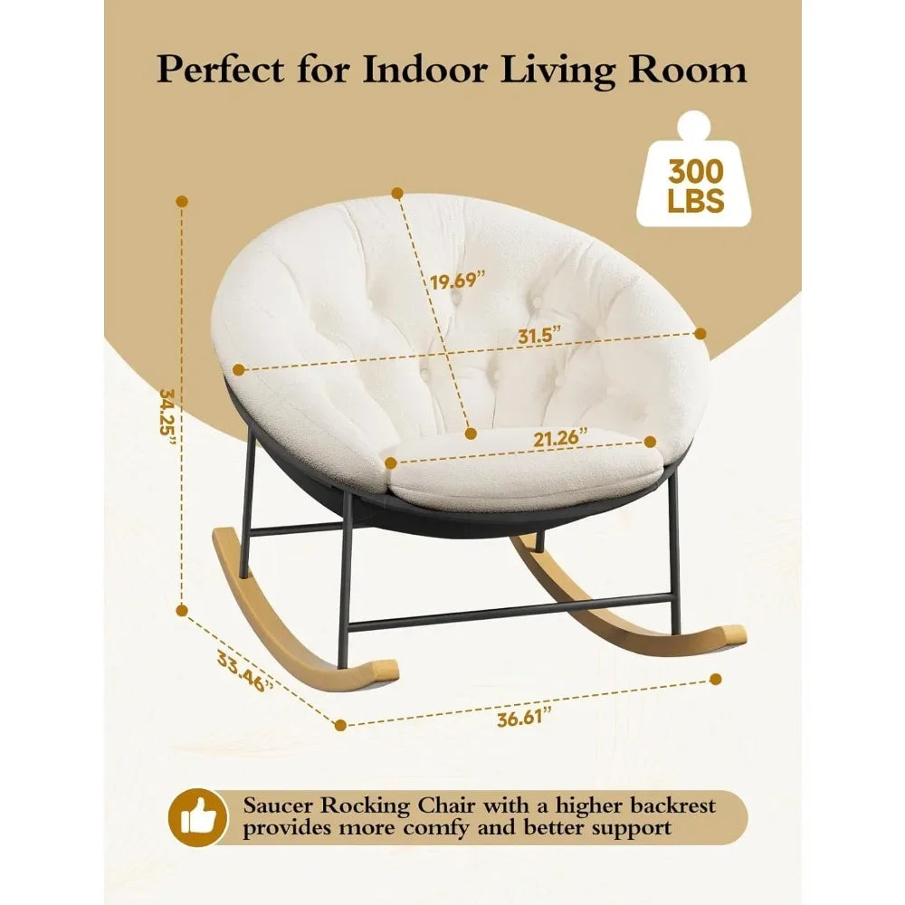 Modern Upholstered Nursery Rocking Chair