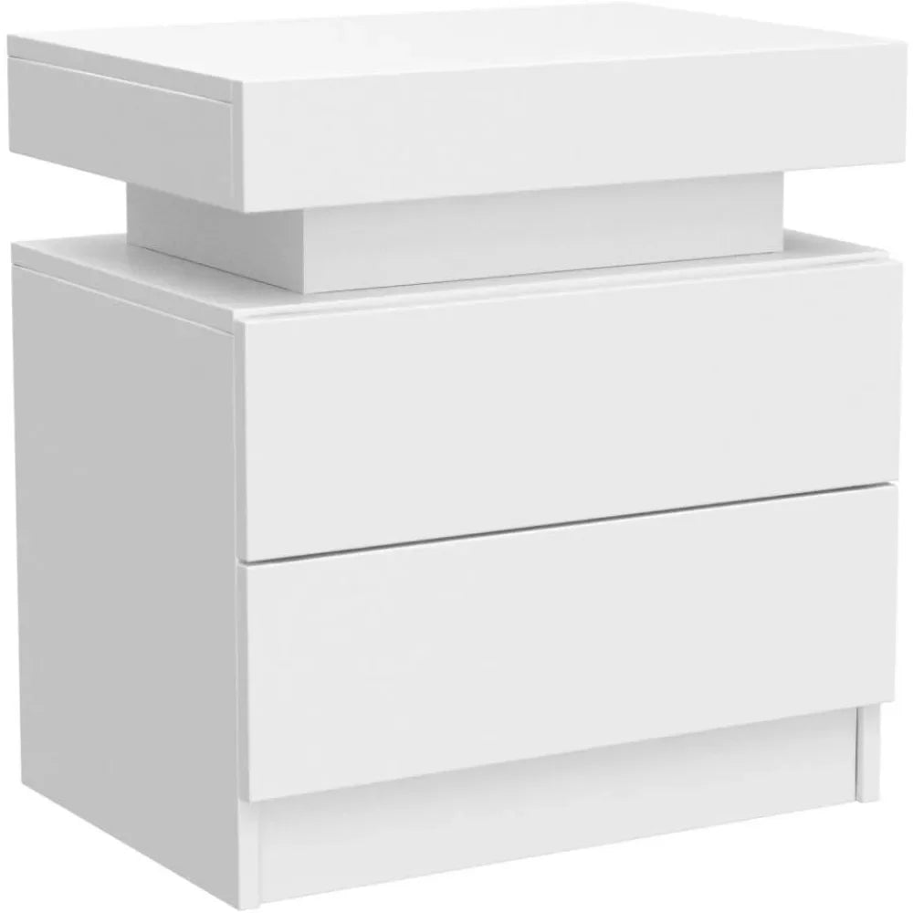2 LED Nightstands with 2 Drawers