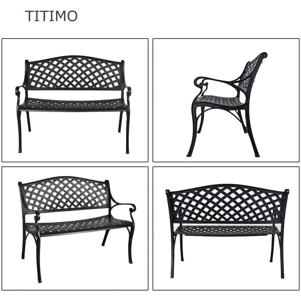 41” Outdoor Garden Bench with Armrests