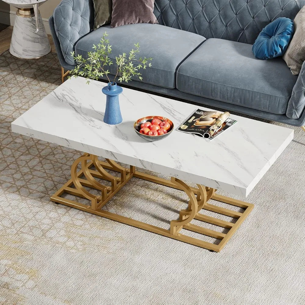 Modern Coffee Table with Geometric Frame
