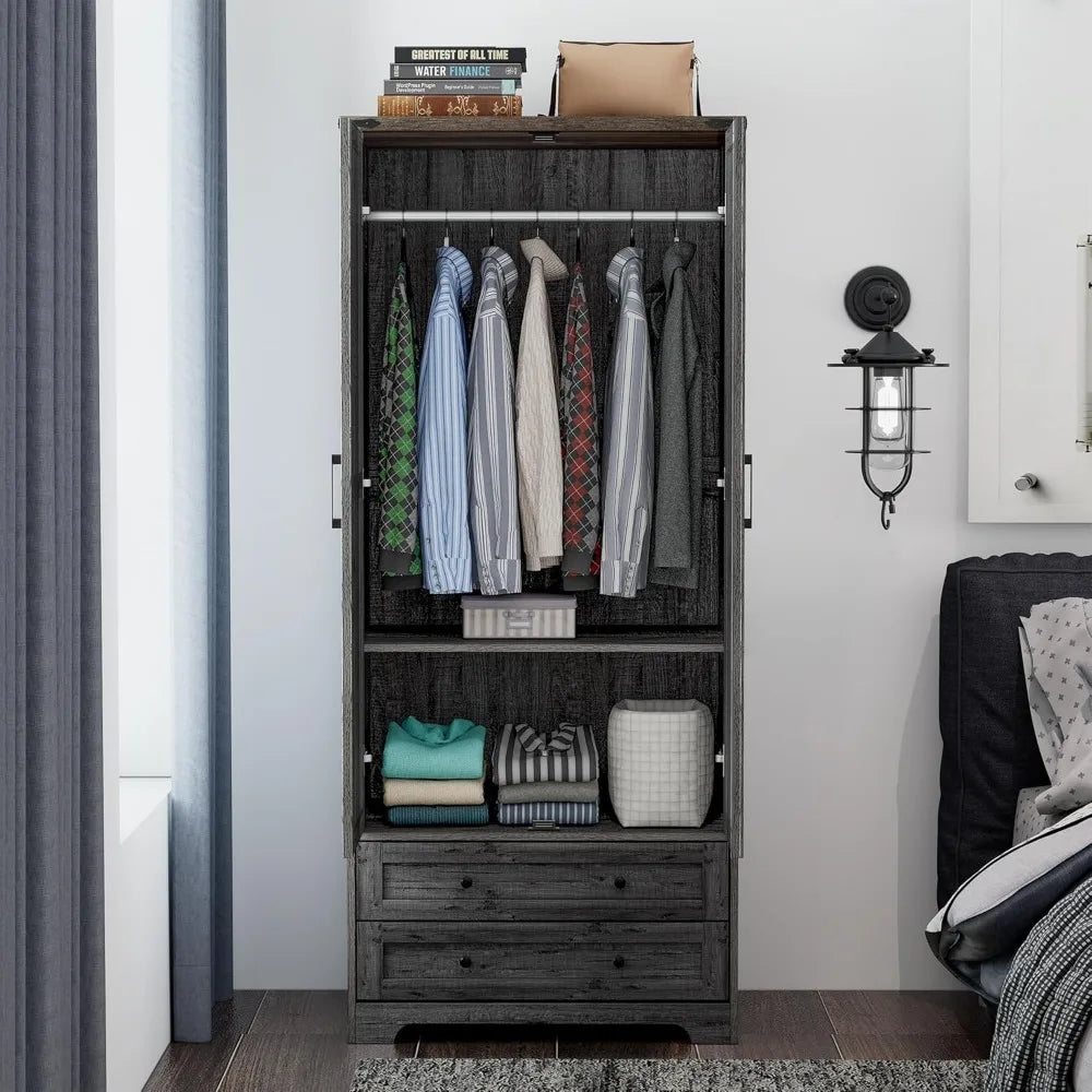 Modern Functional Clothes Cabinet with Adjustable Shelf