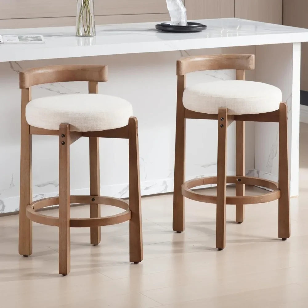 Set of 2 Mid Century Modern Counter Stools