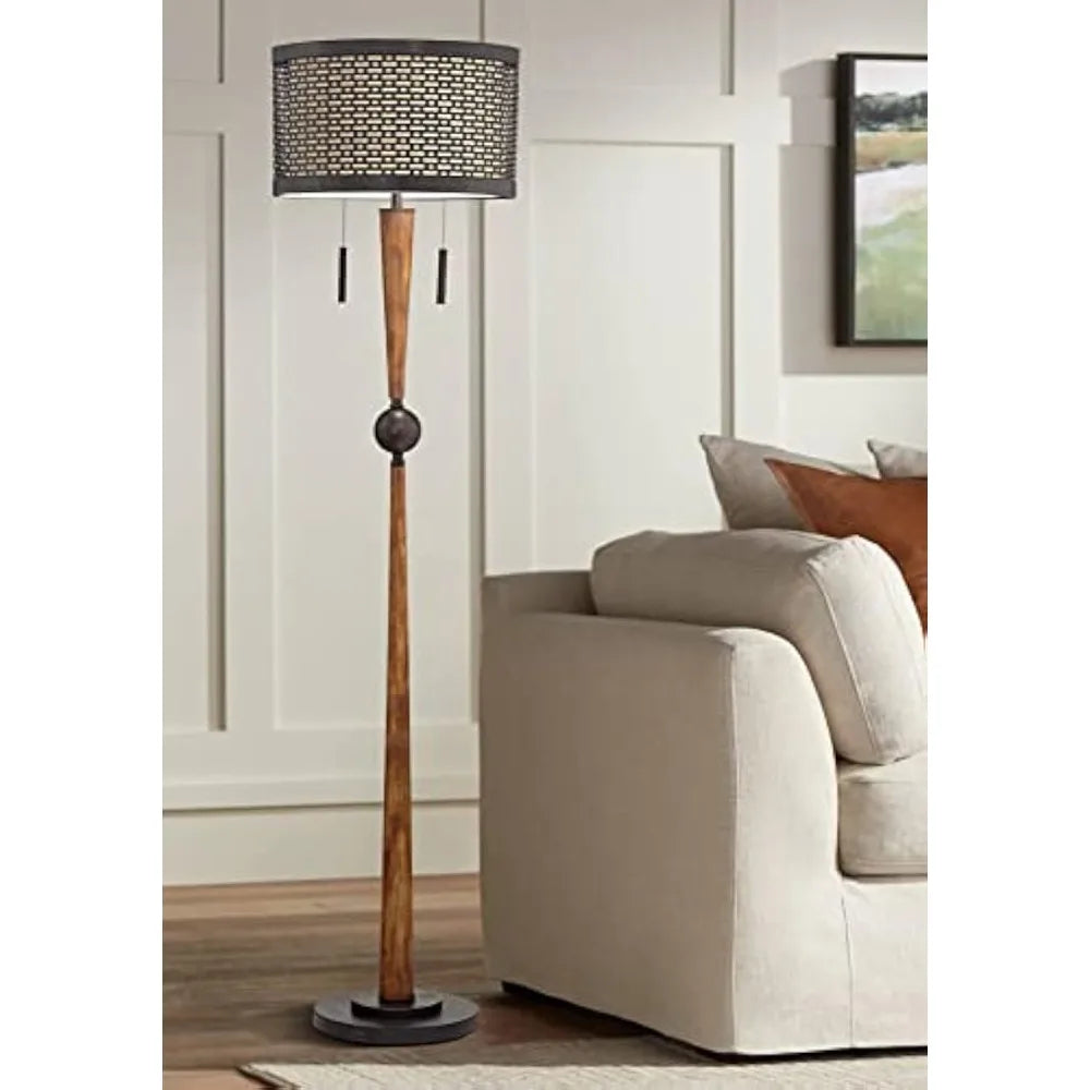 Mid Century Farmhouse Rustic Floor Lamp