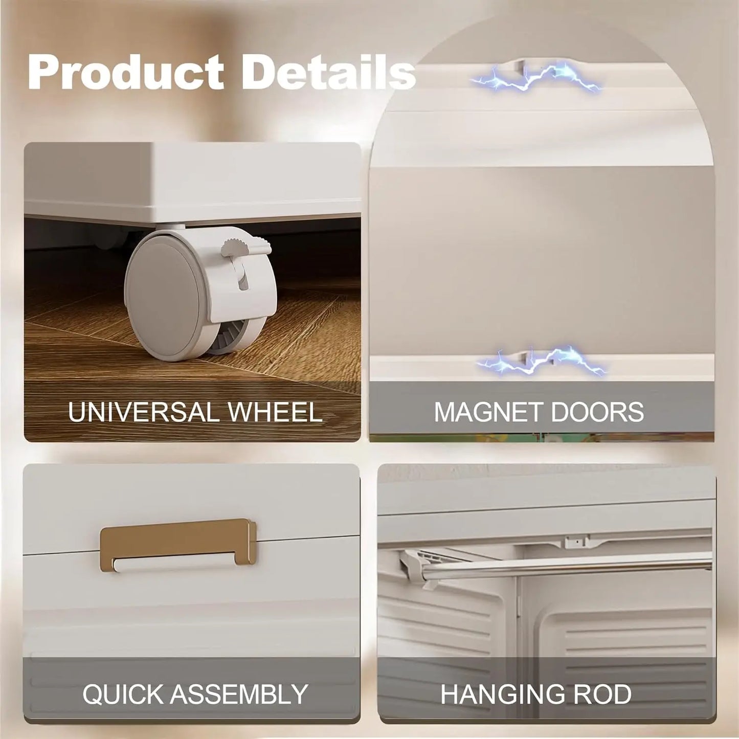 Large Collapsible Wardrobe with Wheels
