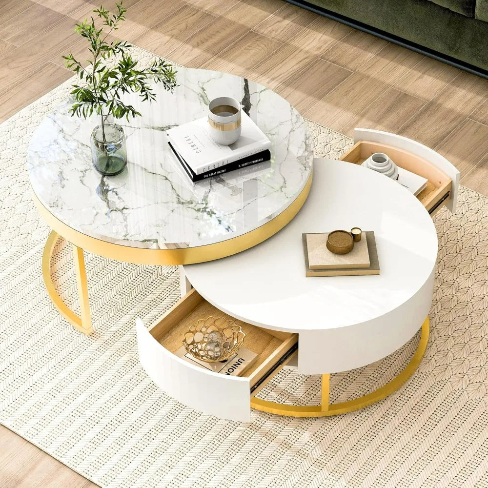 Nesting Coffee Table with Drawers