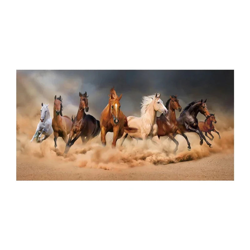 Framed Running Horse Painting