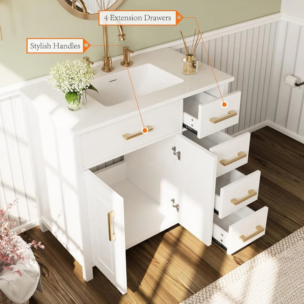 36" Bathroom Vanity with Sink Combo