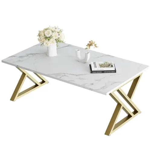 Simple Modern Coffee Table with Black Metal