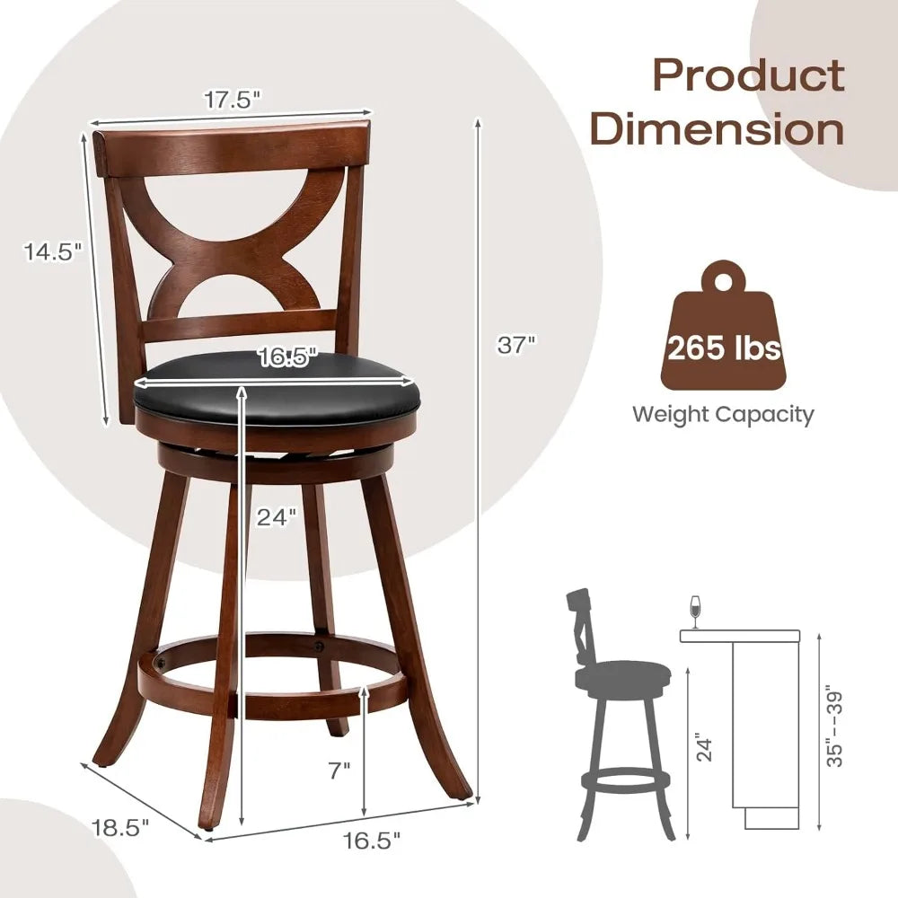 24" Counter Bar Stools Set of 4