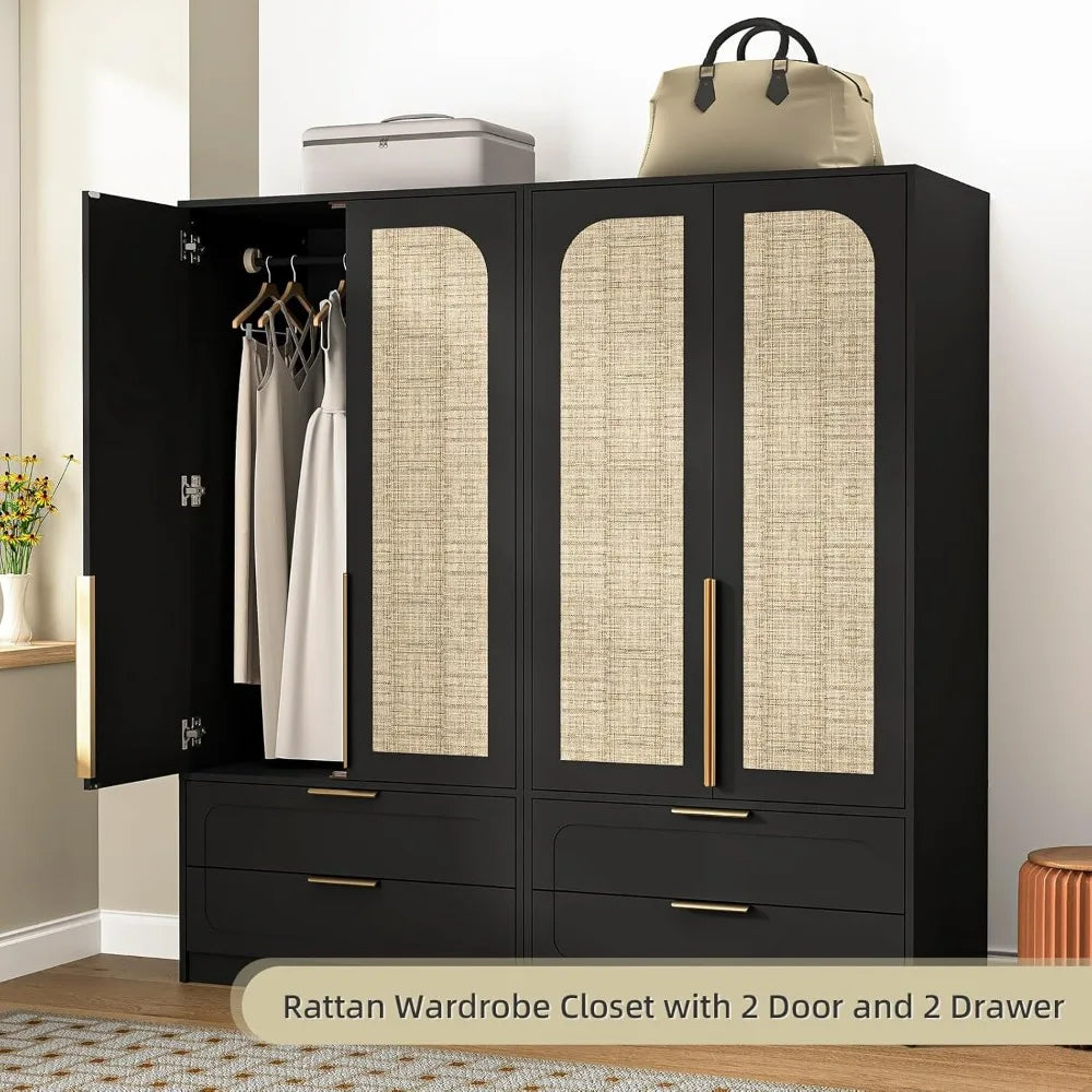 Armoire Wardrobe Closet with Door and 2 Drawer