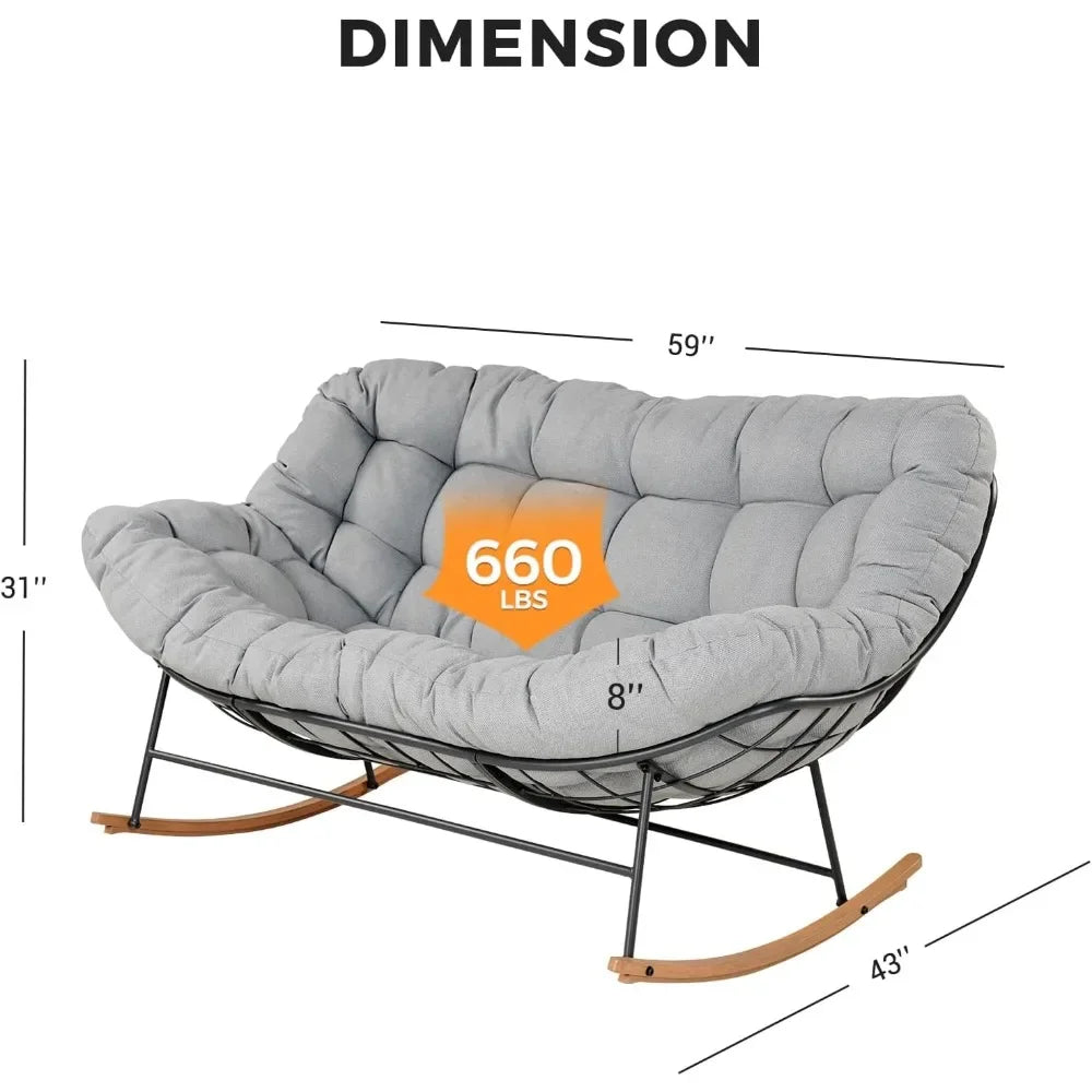 Oversized Papasan Rocking Chair for 2