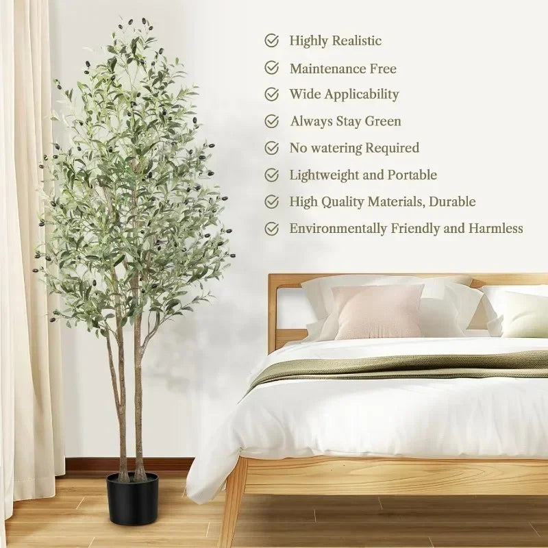Artificial Olive Tree with Natural Wood Trunk