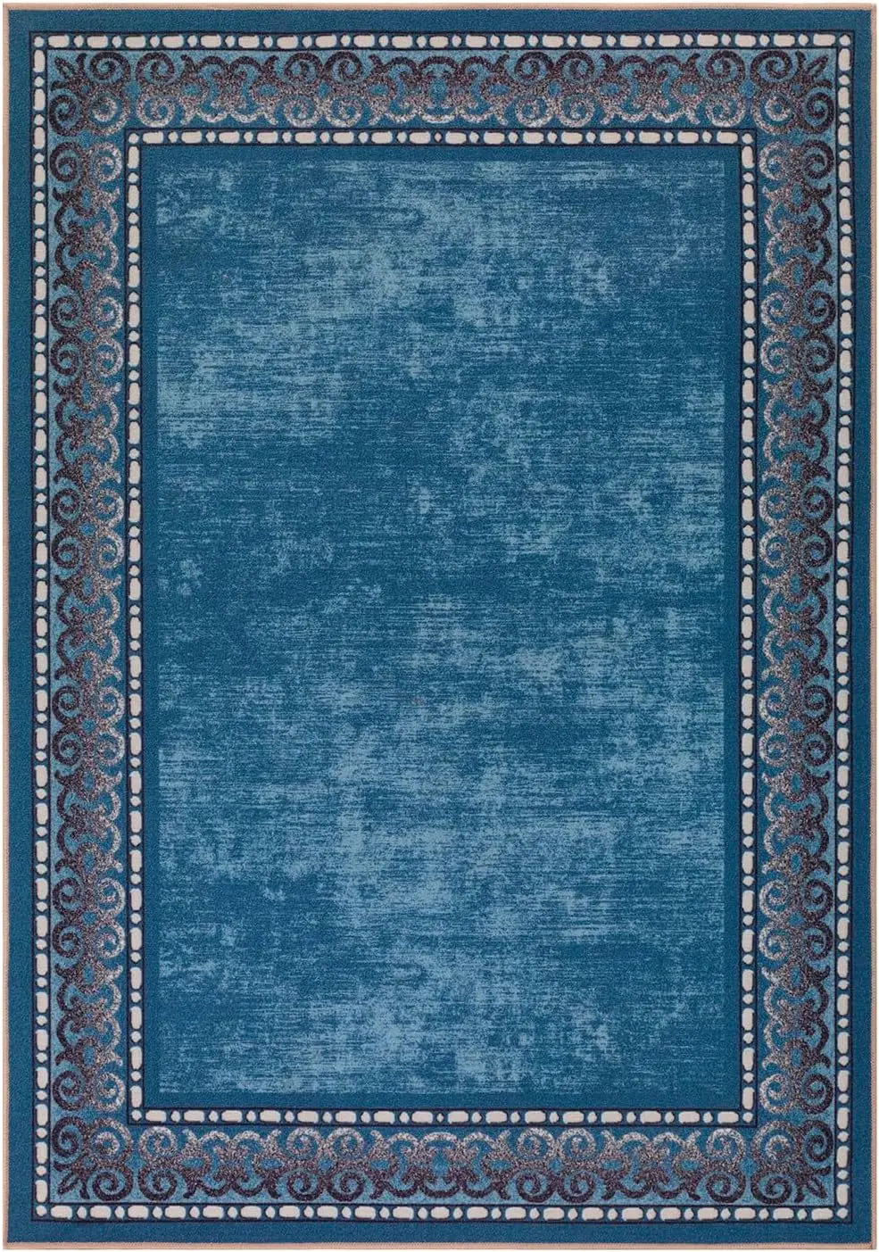 Bordered Modern 5X7 Non-Slip Area Rug