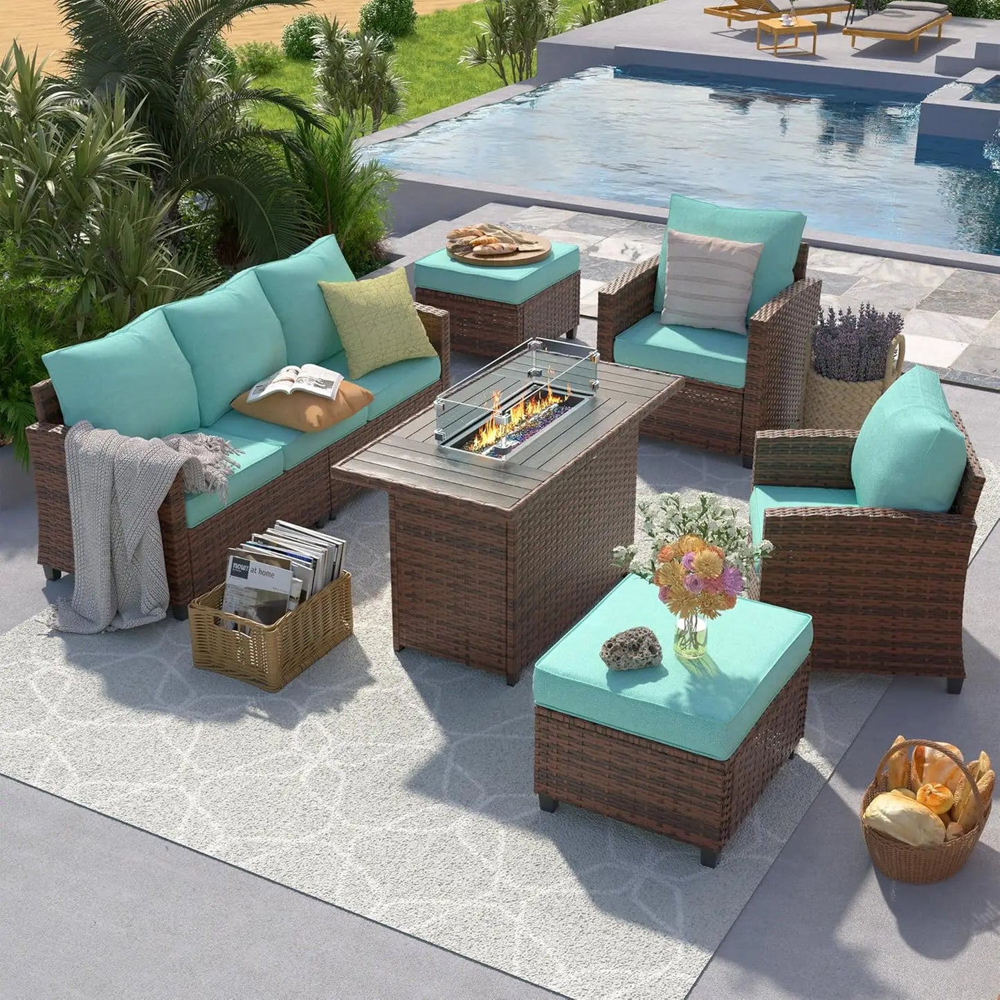 6 Pieces Sectional Conversation Sets