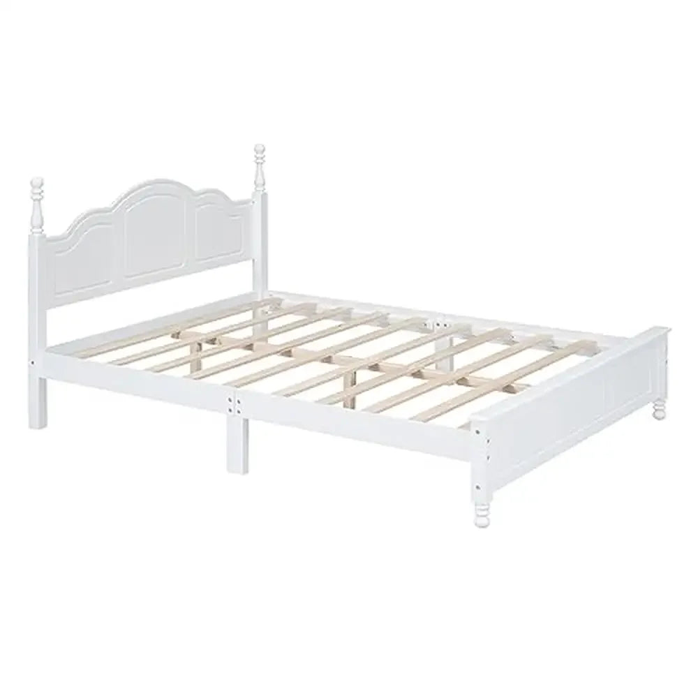 Retro Style Queen Size Platform Bed Set