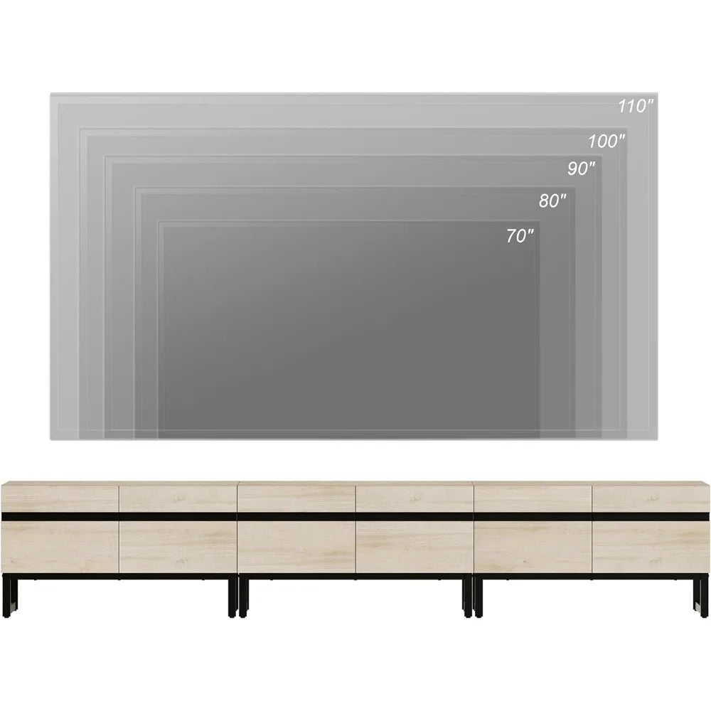 Modern TV Stand with Storage Cabinets for 110 Inch TV