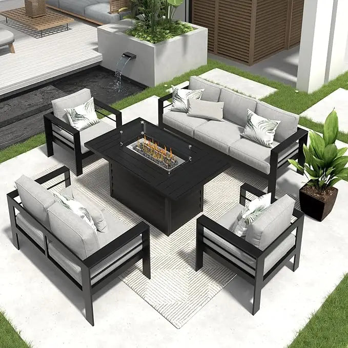 5 Piece Modern Patio Conversation Set