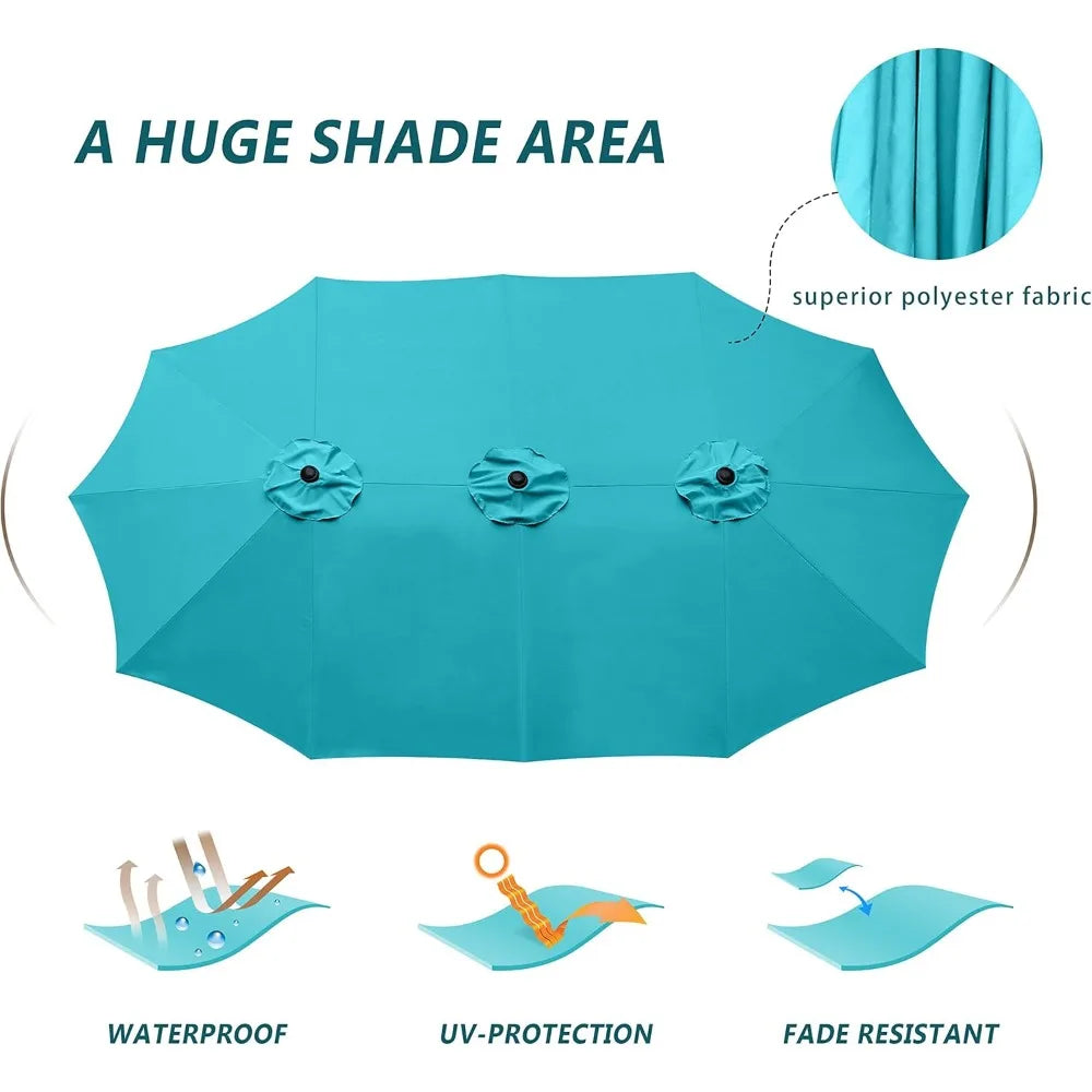 Extra Large Rectangular Outdoor Umbrella for Patio