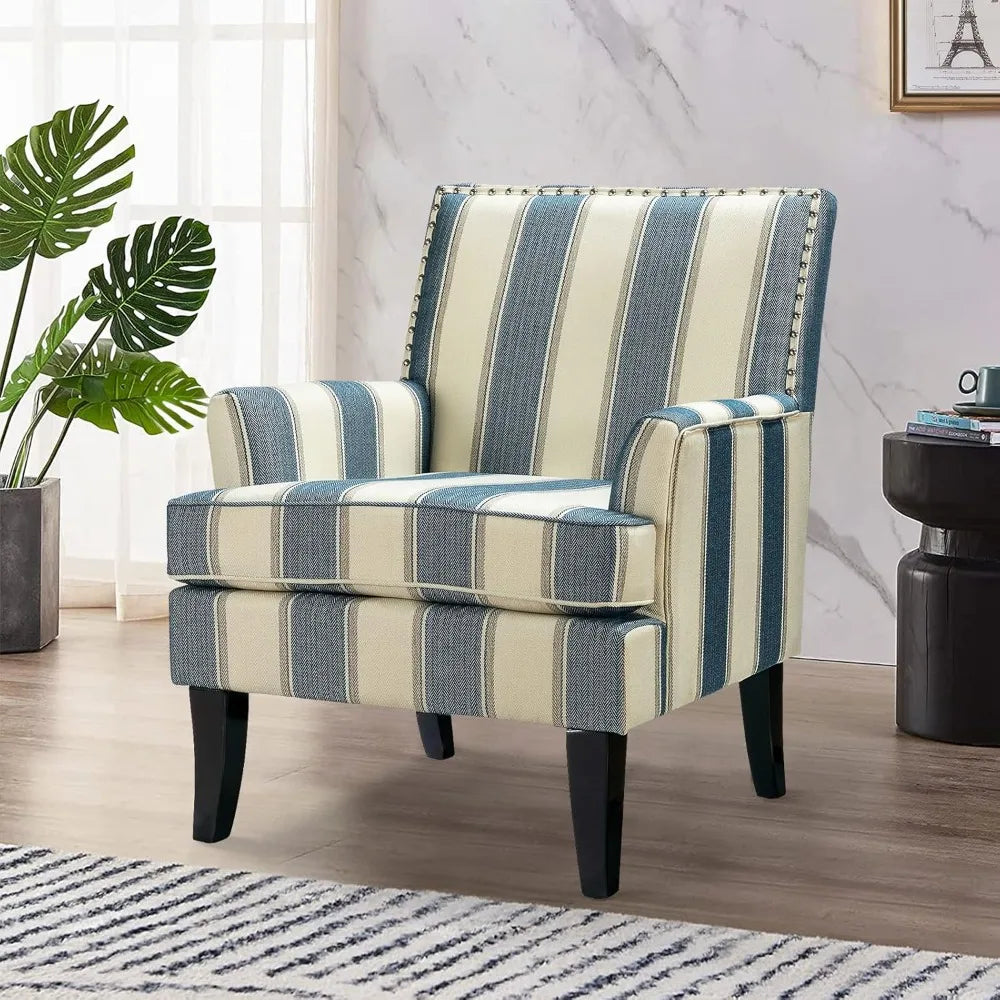 Accent Chair with Arms and Wooden Legs