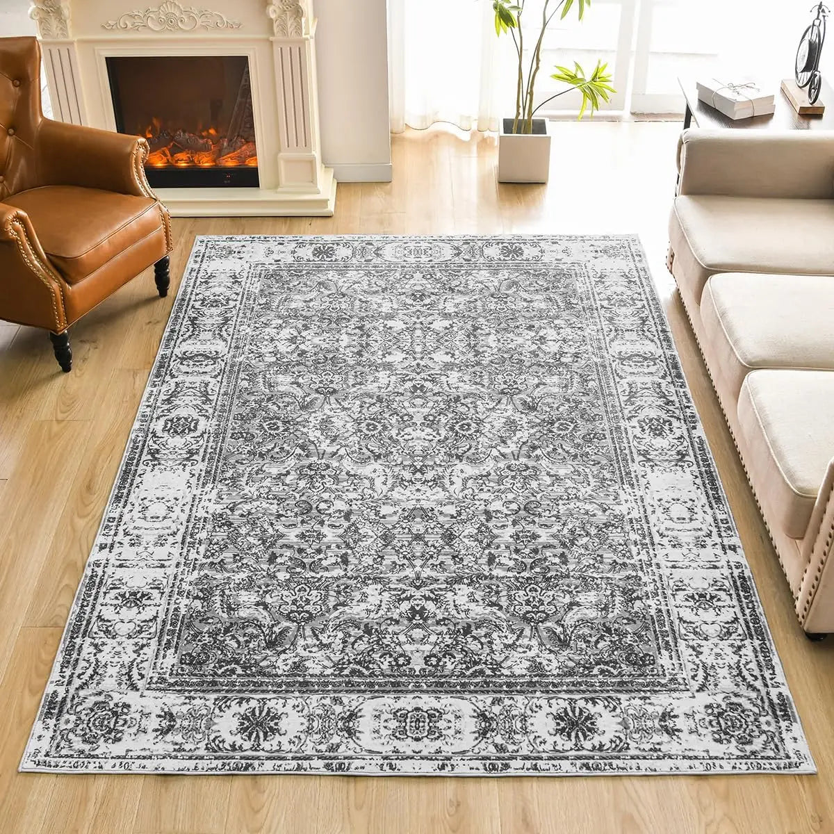 Decorative Vintage Area Rug 4X6