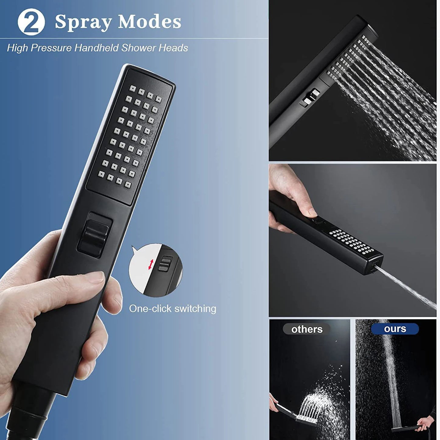 Chrome Plated Stainless Steel Pressurized Shower Set