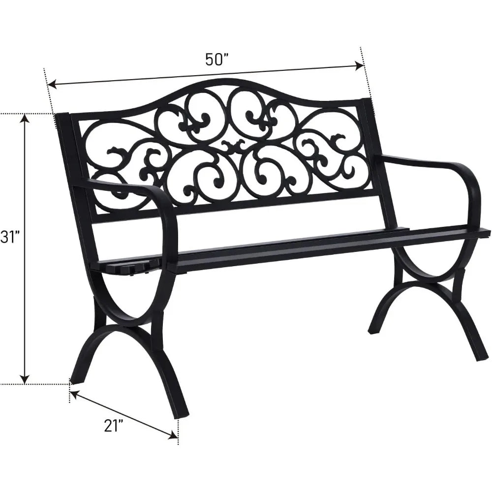 Cast Iron 50 Inches Outdoor Garden Bench