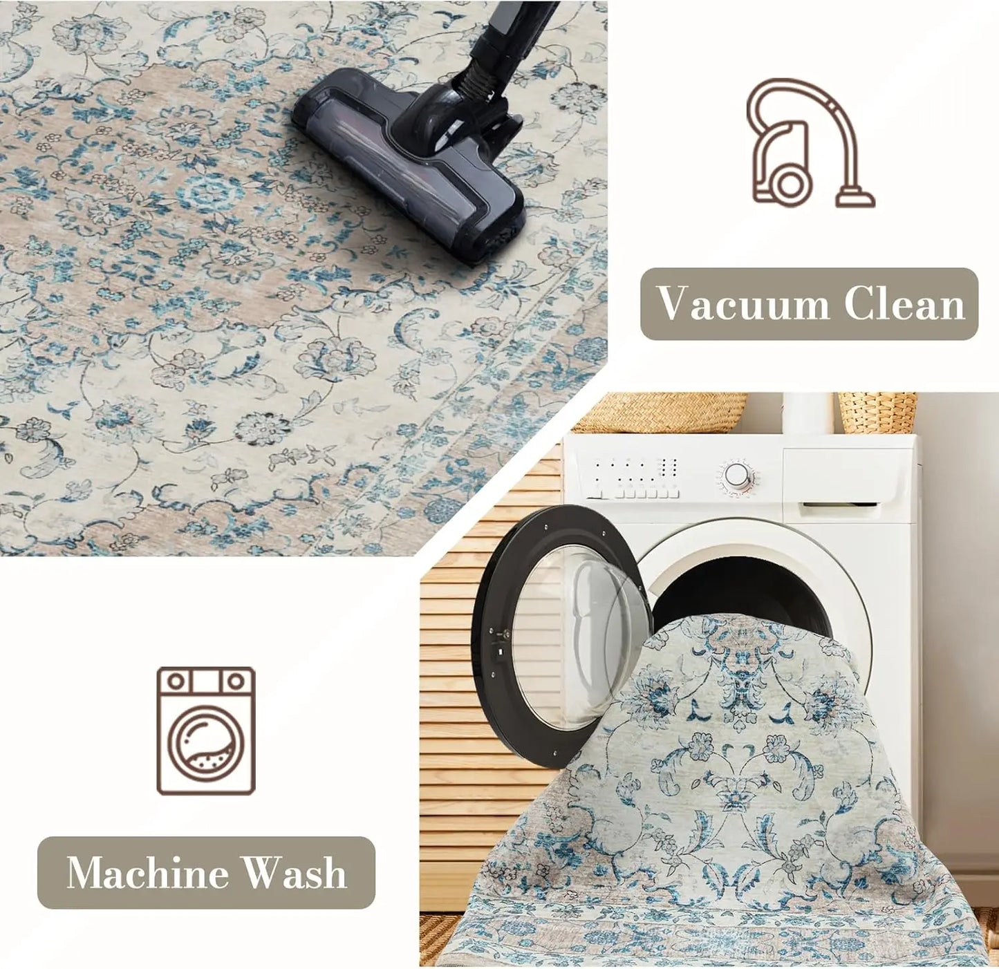 5×7 Vintage Printed Carpet For Living Room