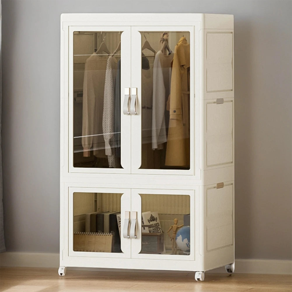 Bedroom Closet Collapsible Wardrobe Furniture with Hanging Rod
