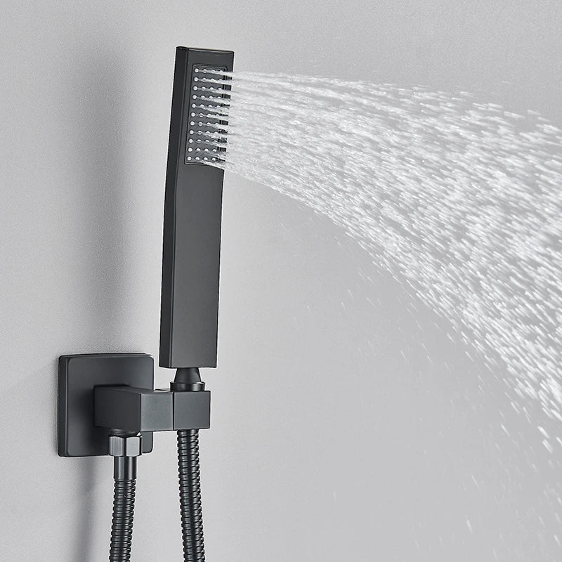 Black Concealed Rain Shower System